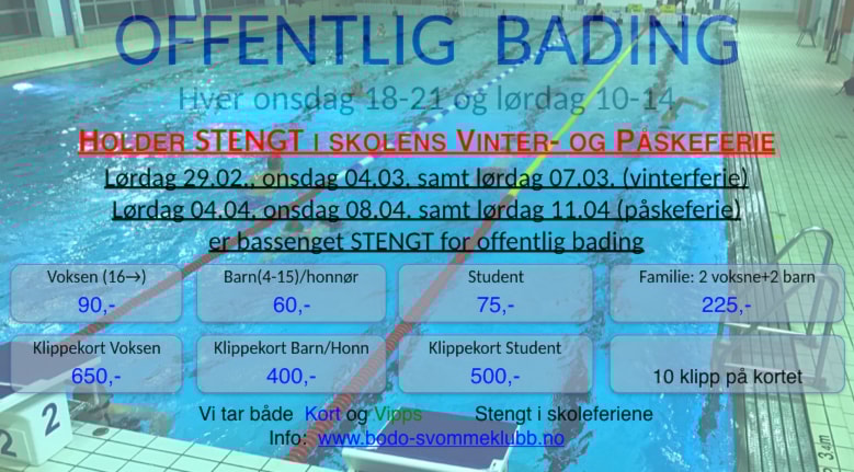 Offentlig bading tar vinterferie